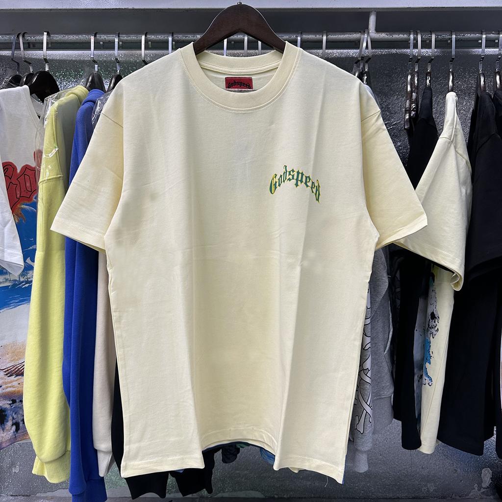 Godspeed American High Street Loose Teen Couple Crew Neck Pullover Casual Commuter ins Short Sleeves
