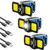 Мини-фонарик-брелок COB Work Light USB перезаряжаемая лампа со складными боковыми огнями на 90° Супер яркие портативные фонари