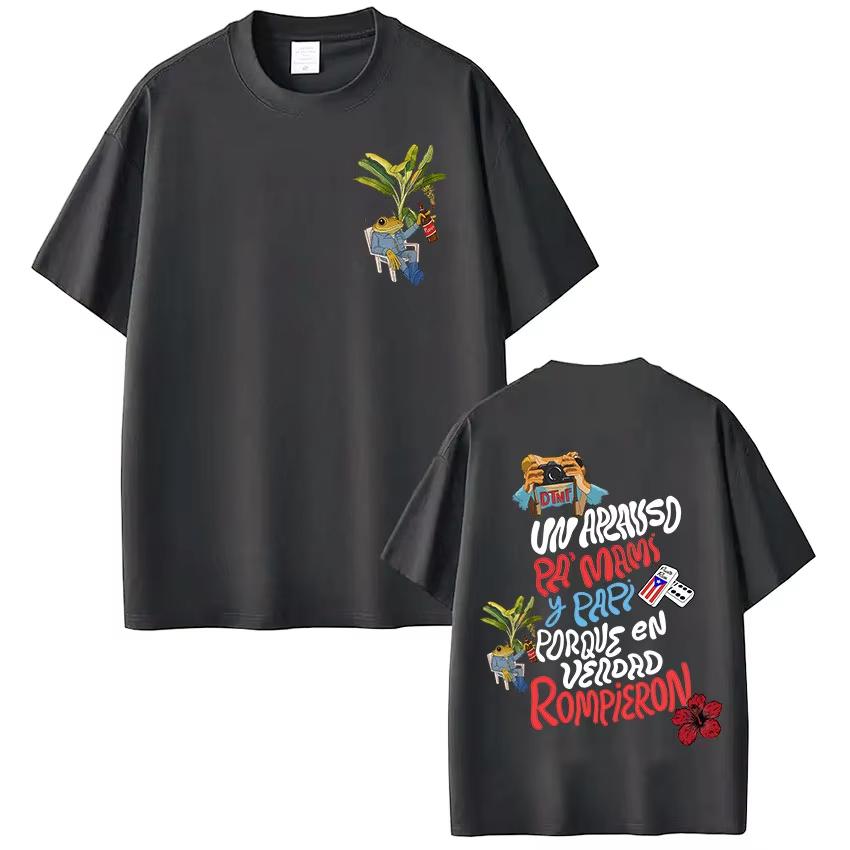 Rapper Bad Bunny Tshirt Debi Tirar Mas Fotos DTMF World Tour T Shirts Unisexs Clothing Fashion Hip Hop Vintage Tshirt Streetwear