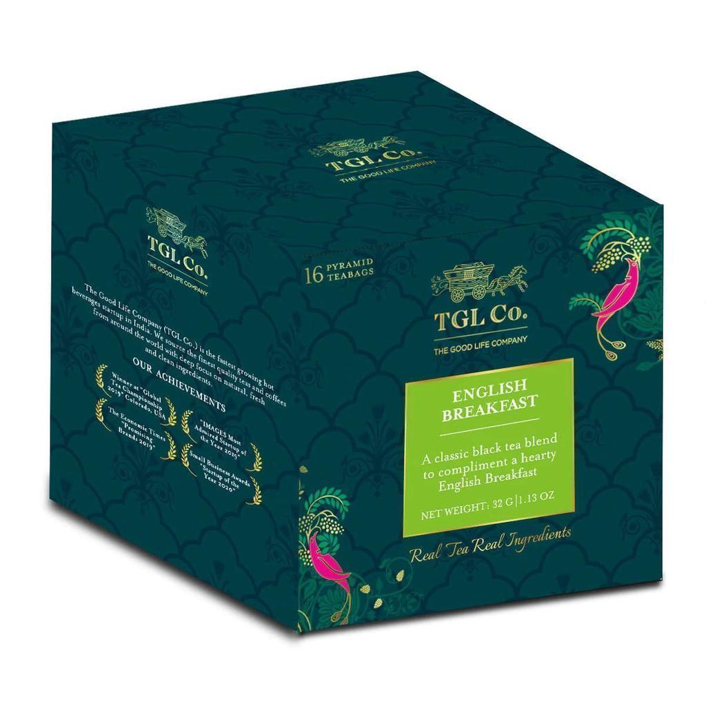 Black Tea English Breakfast (16 Pack, 2 G), English Breakfast Black Tea, TGL Co.