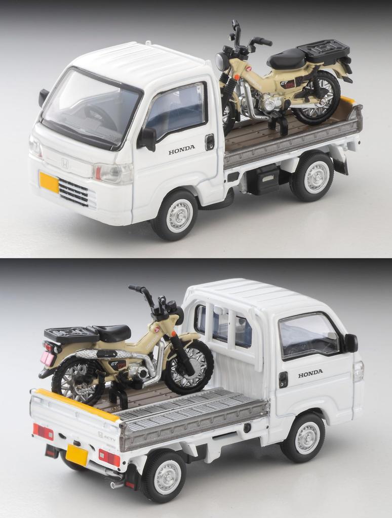 TOMYTEC Tomica Limited Vintage Neo LV-N330a Honda Acty Truck Motorcycle Store Specification White Completed Product with Honda CT125/Hunter Cub