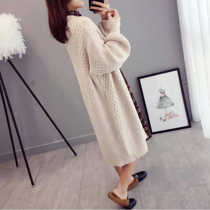 Кардиган Свитер Пальто Женский Свободный Дикий Кардиган Свитер Женский Длинный Свитер