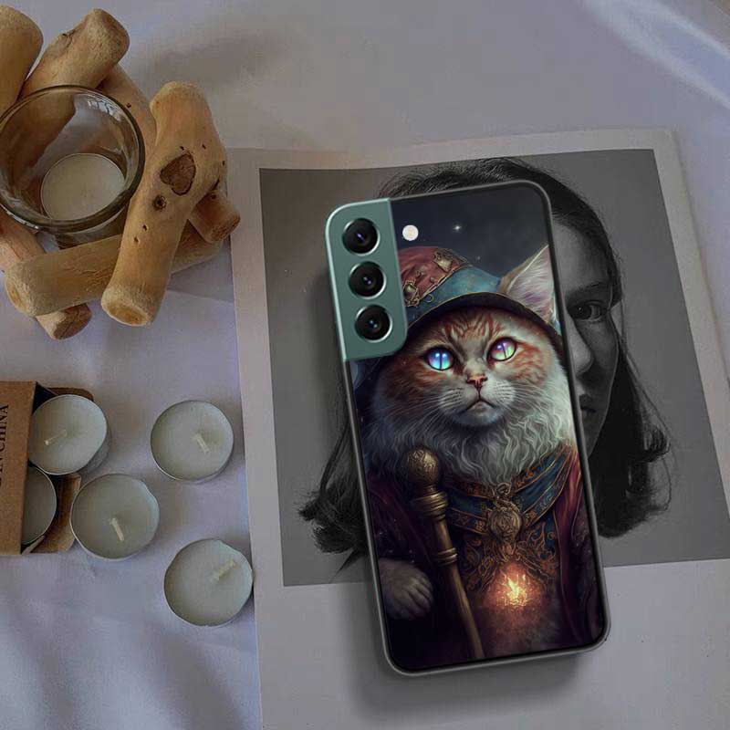 Магический кошачий чехол на Хэллоуин для Samsung Galaxy S22 S25 Ultra S21 S10 Plus S26 Edge S20 S23 S24 FE Чехол Силиконовый Мягкий ТПУ
