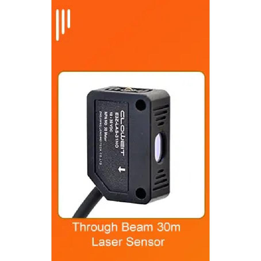 Cloweit Square Laser Sensor 35cm 8m Adjustable NPN PNP Diffuse/Specular Reflection Optical Infrared Photo Proximity Switches E3Z