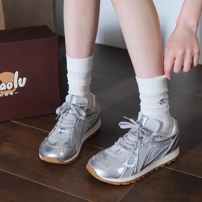 Ziyan~ платформа повседневная обувь женская спортивная обувь кроссовки папины кроссовки 2025 лето дышащие на шнуровке универсальные увеличивающие рост беговые кроссовки