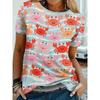2025 New Summer Women's Wear Japanese Beauty Printed Ladies T-shirt Round Neck Short Sleeve Street Casual Daily Basic Tops