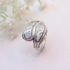 Boho Vintage Imitation White Fire Opal Stone Ring for Women Fashion Wedding Party Jewelry