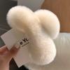Winter Hair New Fur Faux Claw Elegant Acrylic Hairpins Plush Hair Clip Barrette Crab Headwear For Women Girls Hair Accessories