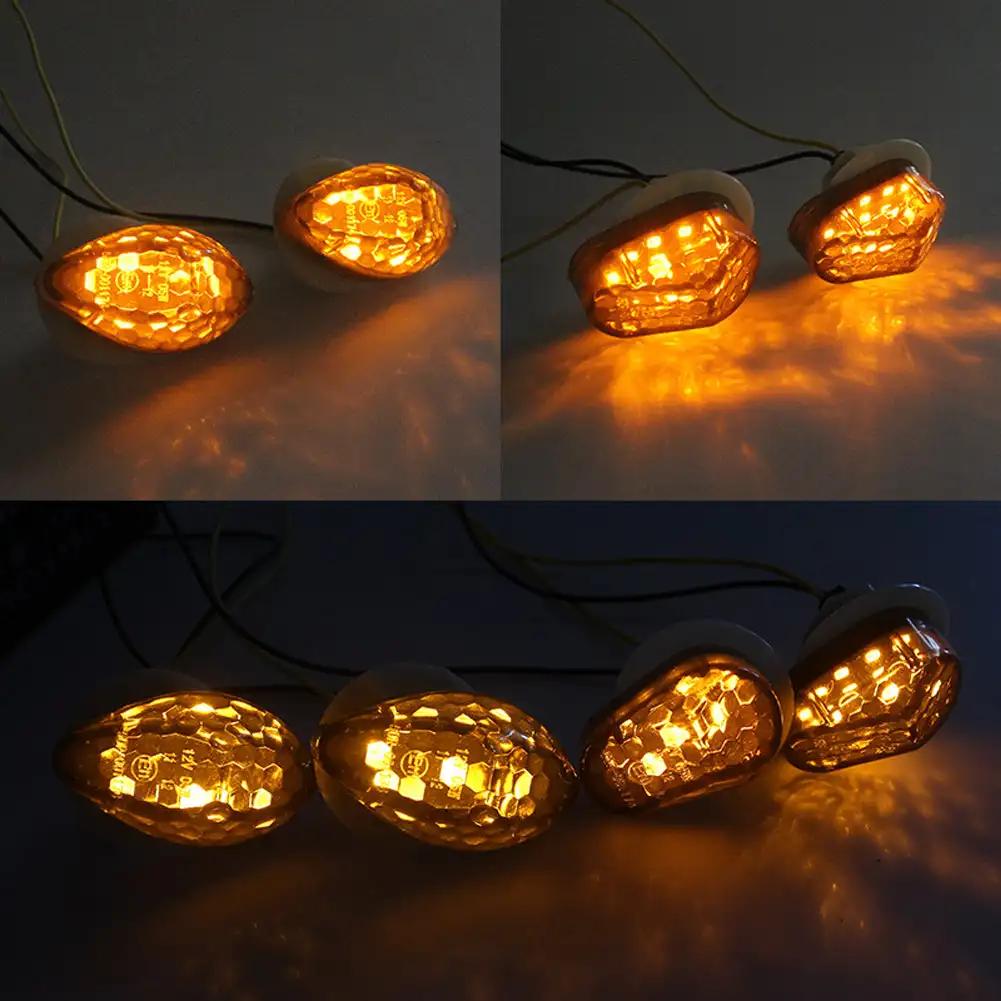 2 шт. янтарные 12 В светодиодные поворотники для мотоцикла, индикаторная линза ABS, направленный свет, подходит для Kawasaki Suzuki Yamaha Honda, аксессуары