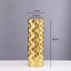 Gold Ceramic Vase Geometric Section Hydroponic Flower Apparatus Floral Arrangement Accessories Terrarium Home Decoration