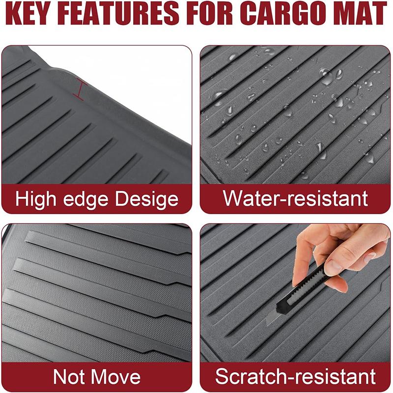 3Pcs Rear Cargo Mat Compatible with 2026 Tesla Model Y Juniper 5 Seater Trunk Cargo Liner Front and Rear Trunk Mat Cargo Liner