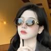 Солнцезащитные очки в ретро овальной оправе Новые металлические солнцезащитные очки Ин Уличные солнцезащитные очки 98111