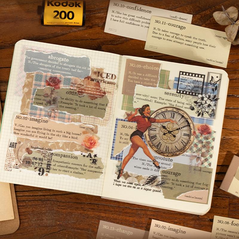 30 листов/пакет Книга материалов Винтажный английский Пакет материалов Бумага Справочник Канцелярские товары DIY Ручная работа и Скрапбукинг Дневник Украшение