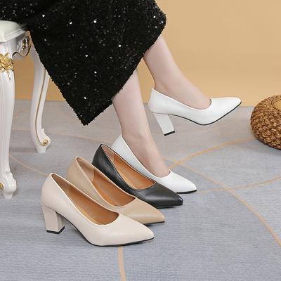 Большие размеры 35-42 Базовые туфли-лодочки с острым носком на высоком каблуке для женщин Туфли-лодочки Неглубокие белые свадебные туфли Черные