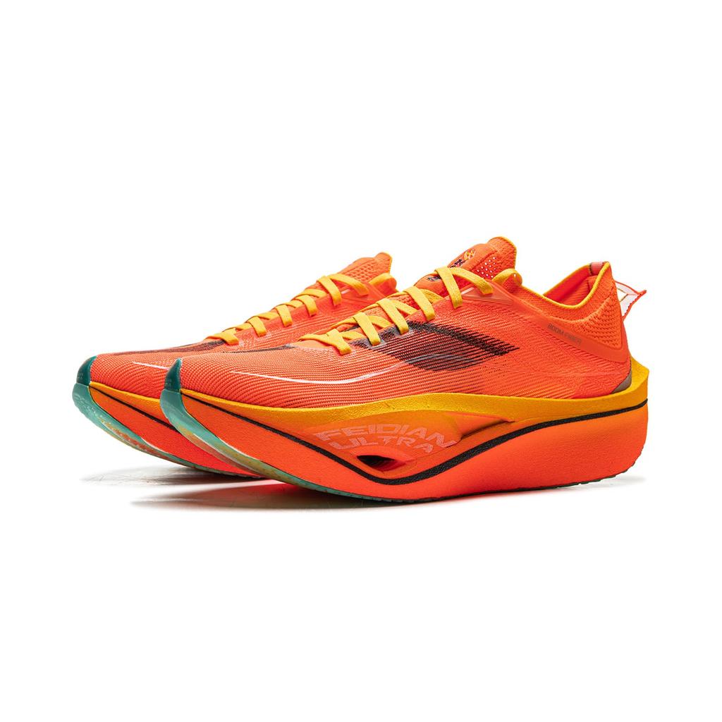 Li Ning Feidian 4 Ультра-кроссовки для бега Унисекс Низкие Неоновый Яркий Оранжевый ARMU003-15