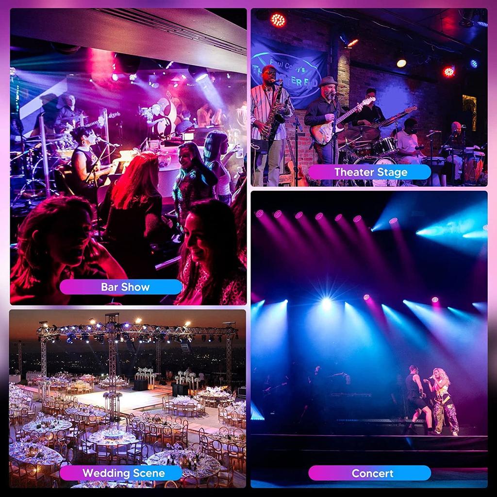 BETOPPER Disco Light LPC007 54x3W RGB LED Stage Lighting 6 Color Conversion Stage Light Stage Lighting DMX512 Party Light Spotlight DJ Disco Light