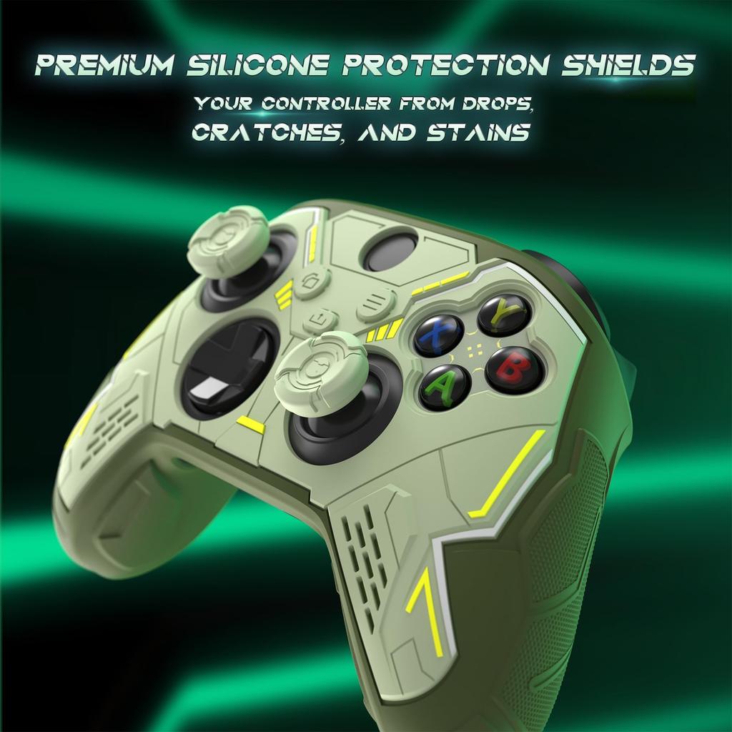 Силиконовый чехол PlayVital для Xbox Series Защитный чехол для беспроводного контроллера Xbox Core Включает накладки на стики и наклейки для контроллеров X/S, Нескользящий