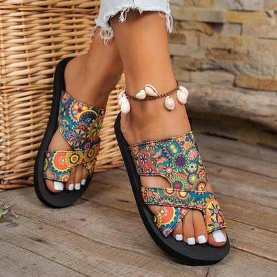 Новые женские повседневные сандалии на плоской подошве больших размеров, новые женские повседневные тапочки на плоской подошве.