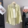 Tencel Crinkle Women's Summer 2024 Oversized Sun Protection Cardigan Shirt