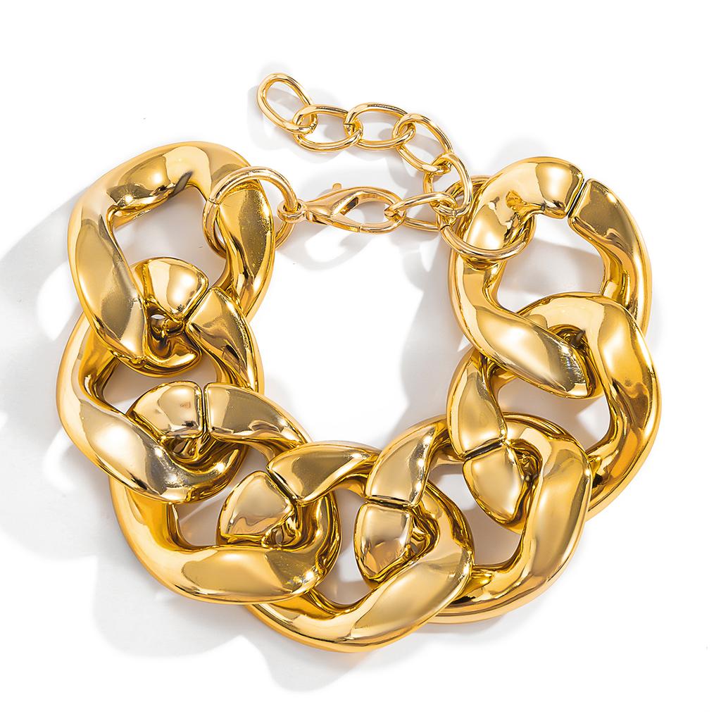Exaggerated Cuban Curb Big Acrylic Chain Bracelet Bangle Vintage Punk Lock Bling Link Bracelets Men Party Jewelry Accessories