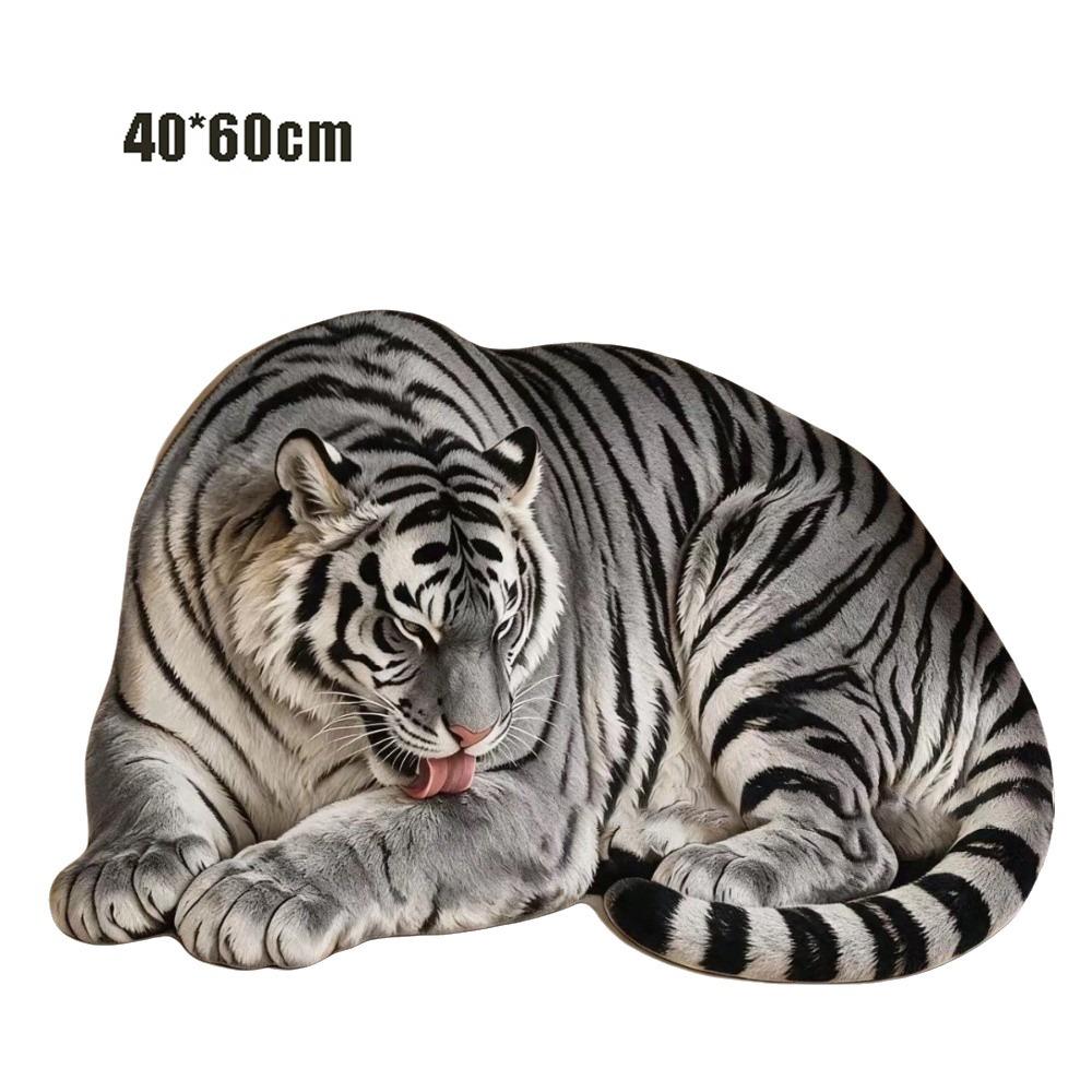Imitation Cashmere Tiger Floor Mat 3D Special-shaped Animal Shape Mat Bedroom Door Mat Home Decor