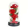 Сохраненная роза в стеклянном куполе со светодиодной подсветкой Искусственное украшение красной розой День святого Валентина