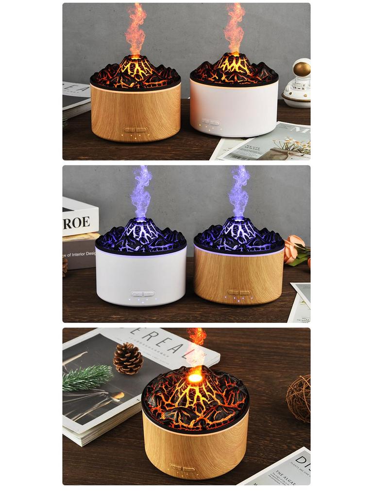 Large Capacity Volcano Flame Humidifier & Aroma Diffuser for Hotel Bedrooms