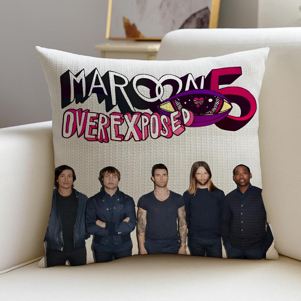 Pop MMaroon 5S Cushion Cover Breathable and skinfriendly linen pillowcase square removable and washable cushion