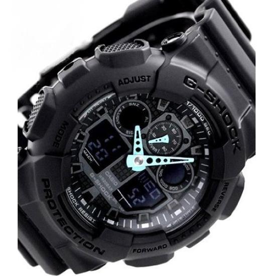 Аналогово-цифровые часы G-SHOCK для мужчин GA-100C-8A Синяя стрелка