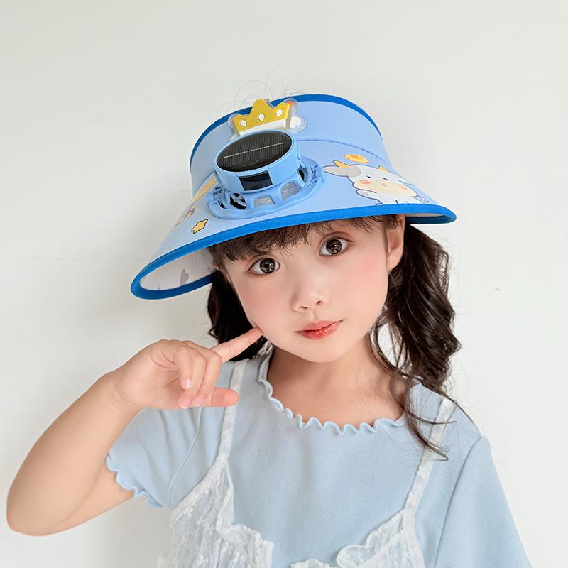 Солнечная шляпа-вентилятор Детская шляпа от солнца Мальчики и девочки Летняя УФ Шляпа-цилиндр с небом Детская шляпа от солнца
