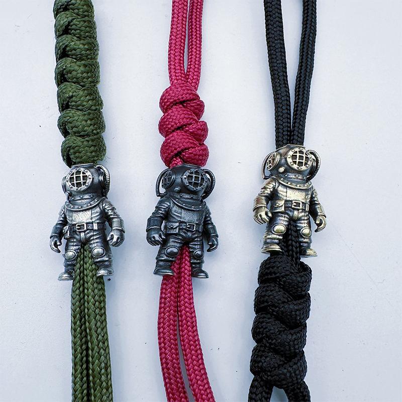 Фигурка дайвера Латунные бусины с ножом EDC DIY Плетеные браслеты Подвески для шнурка Аксессуары Наружный инструмент Подвески Шармы Подарок