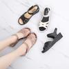Women's Sandals Summer Rubber Plastic Velcro Flat Bottom Middle-aged and Elderly Soft-soled Sandals Breathable Shoes