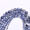 Товары для вечеринок для изготовления ювелирных изделий 40-15 шт. Бусины из натурального камня 4, 6, 8, 10, 12 мм, модные аксессуары для бисероплетения в голубую точку, круглые