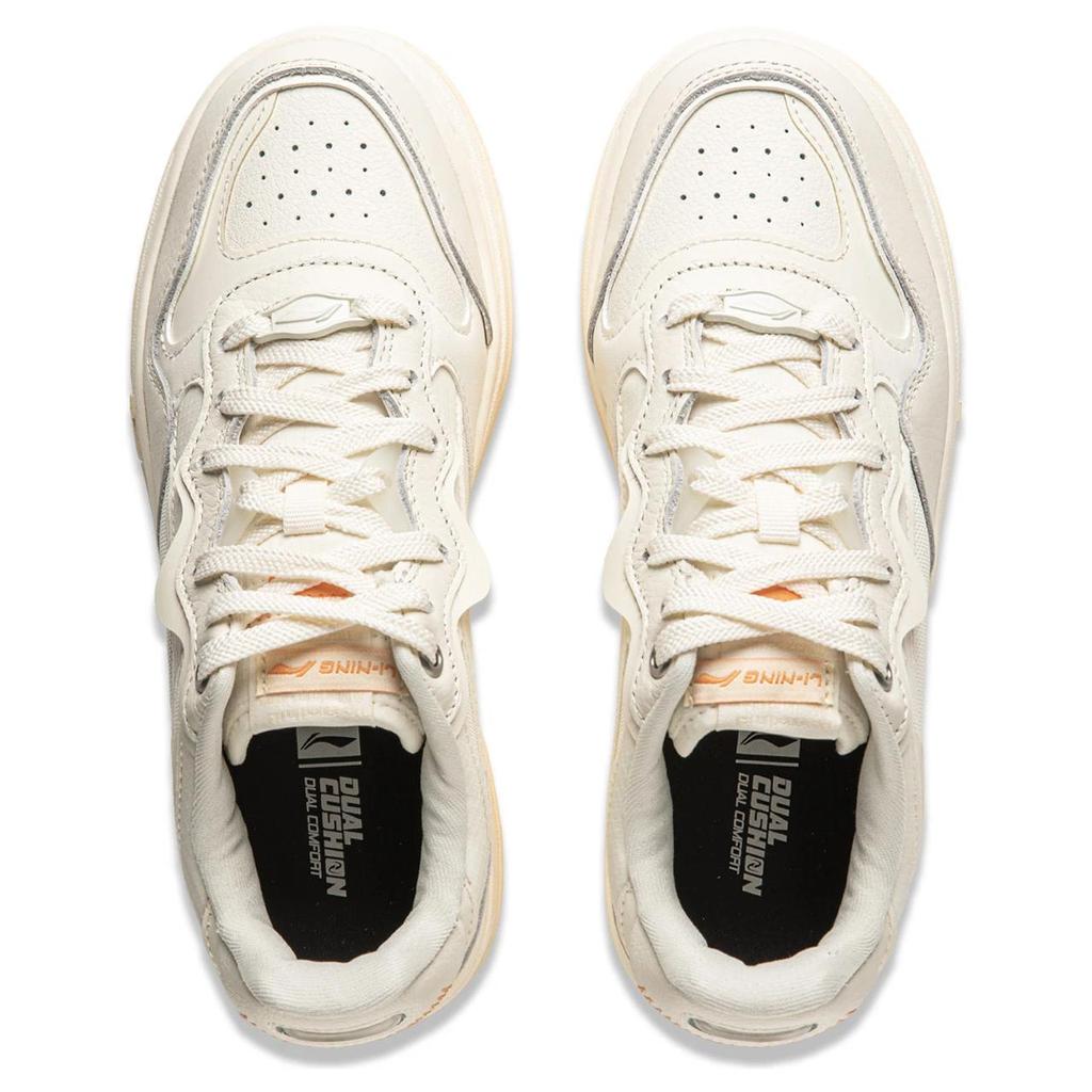 Li Ning Future C1 Trend Classic Wear Resistant Non Slip Low Top Skate Shoes Women Sneakers Beige AGCU032-19