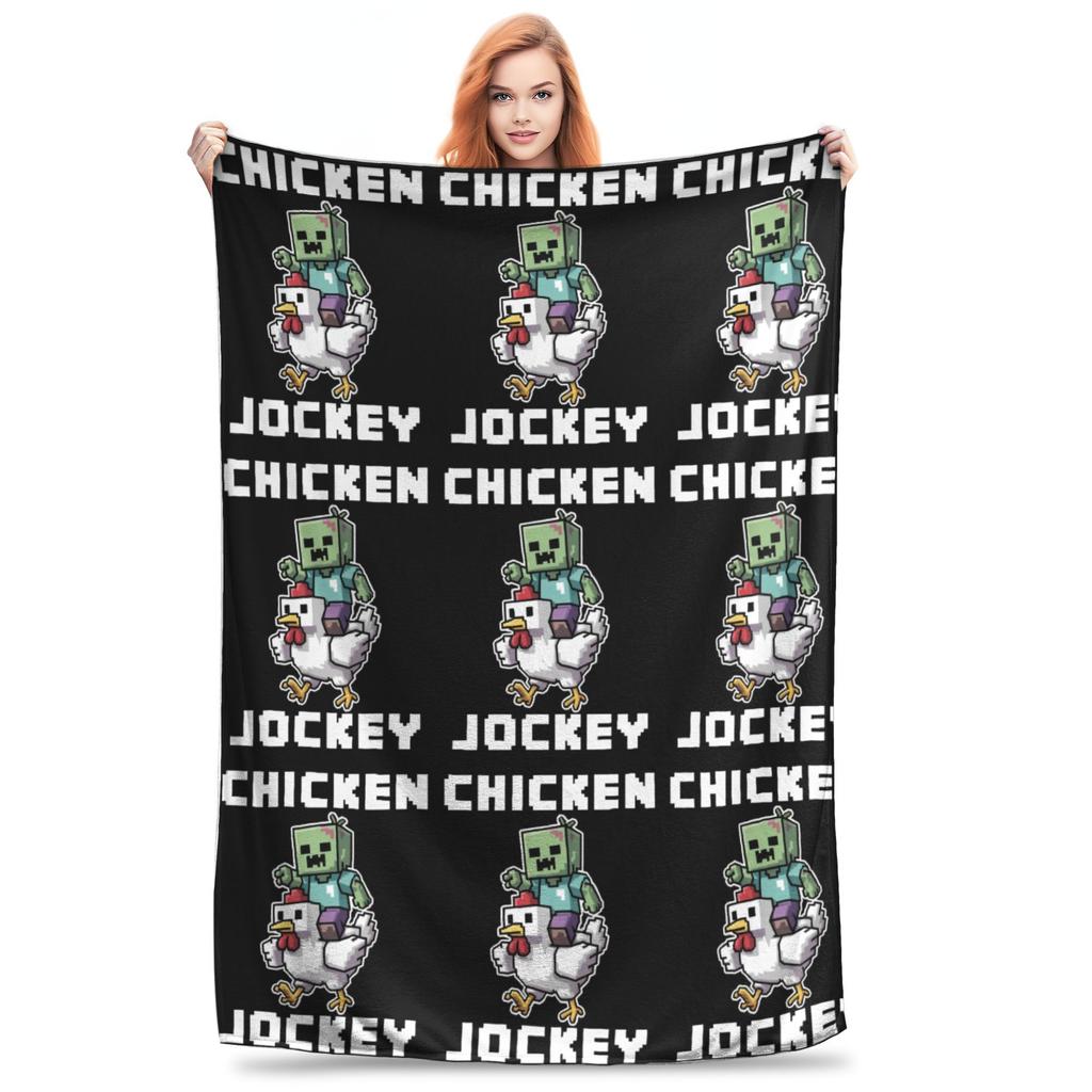 Флисовые пледы Chicken Jockey, Пледы для игры в зомби для кровати, автомобиля, Легкое тонкое одеяло для спальни,