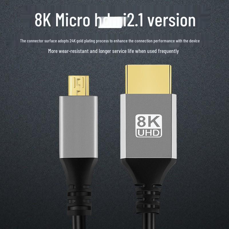Кабель 8K HDMI — Micro HDMI 2.1 для компьютеров, телевизоров, камер и зеркальных фотоаппаратов