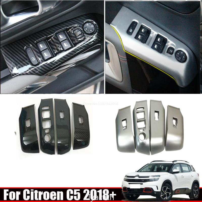 LHD Для Citroen C5 Aircross 2018 - ABS Панель Защитная Накладка на Подлокотник Двери Панель Управления Кнопками Стеклоподъемника Декоративная Накладка Аксессуары для Интерьера