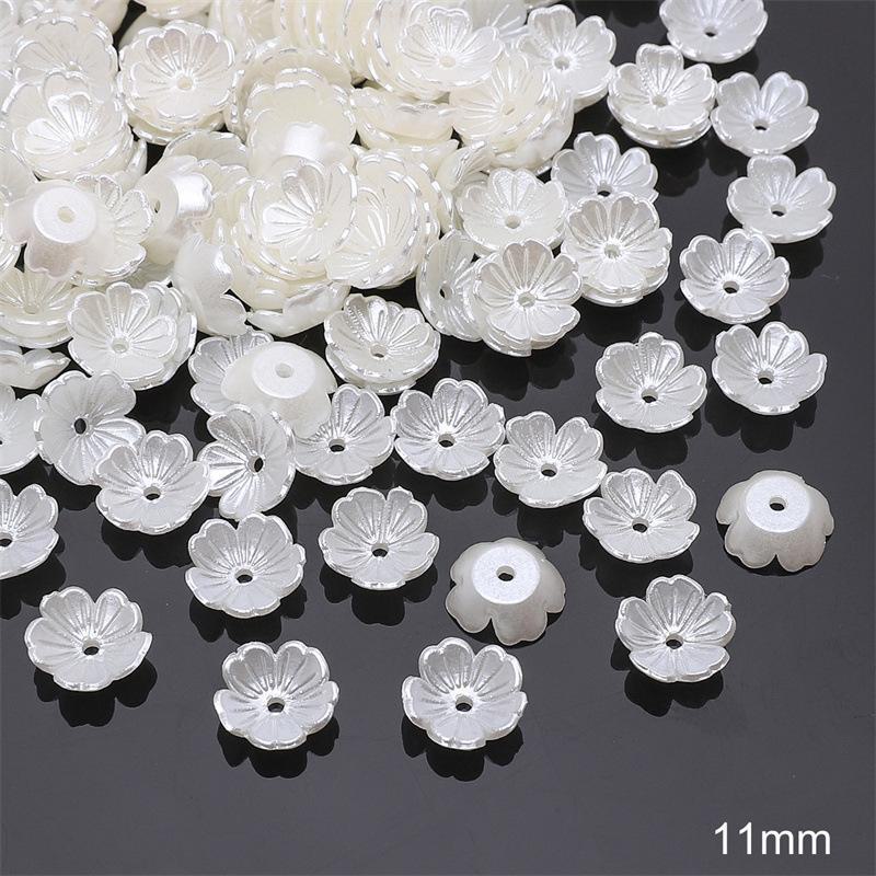Handmade ABS Imitation Pearl Spacer Beads: Petal Design for DIY Bracelets, Necklaces, Earrings, and Clothing
