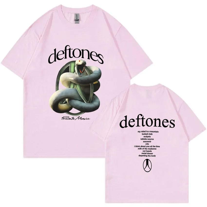 Музыкальная группа Deftones Принт Змея Футболка Унисекс Женская Винтажная Повседневная Мягкий Хлопок Футболки Унисекс Мода Уличная одежда