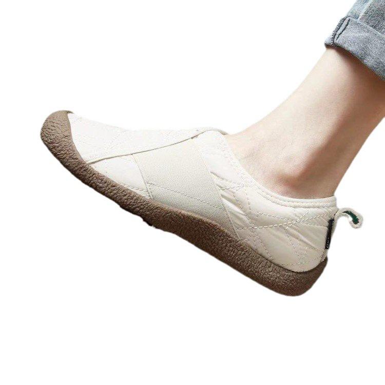 Осенне-зимние ленивые люди педали удобные нескользящие туфли, аэрокосмическая ткань мягкая подошва легкие хлопковые туфли женские