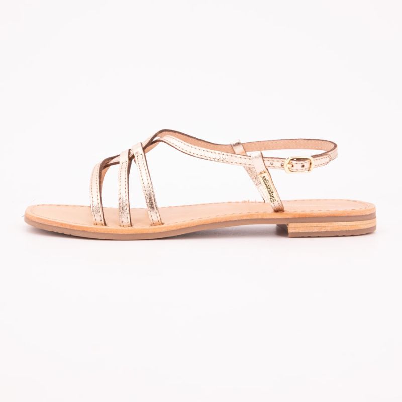 Золотистые сандалии hudon с переплетенными ремешками из кожи Женские LES TROPEZIENNES PAR M.BELARBI