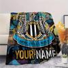 Custom Name Newcastle United Flannel Blanket, High quality Comfortable for All Seasons, Home Decor, Warmth and Comfort
