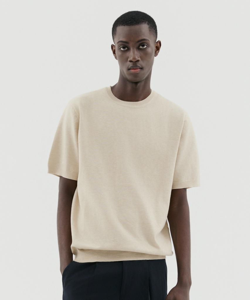 TRADCLUB [2Pack] Soft Round Short Sleeve Knit (4 Colors) (Type B)