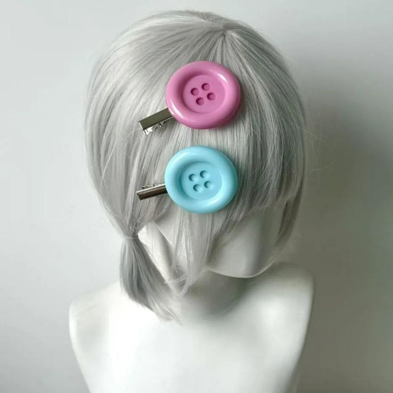 4pcs Fashion Colorful  Y2K Large Button Side Hair Clip Harajuku Candy Girls Gift Subculture Vintage INS Decoration Accessories