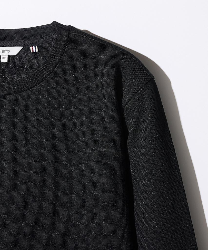 STCO Diems Ripple Knit Round T-Shirt Black (Classic Fit)_Dtswz05Csb