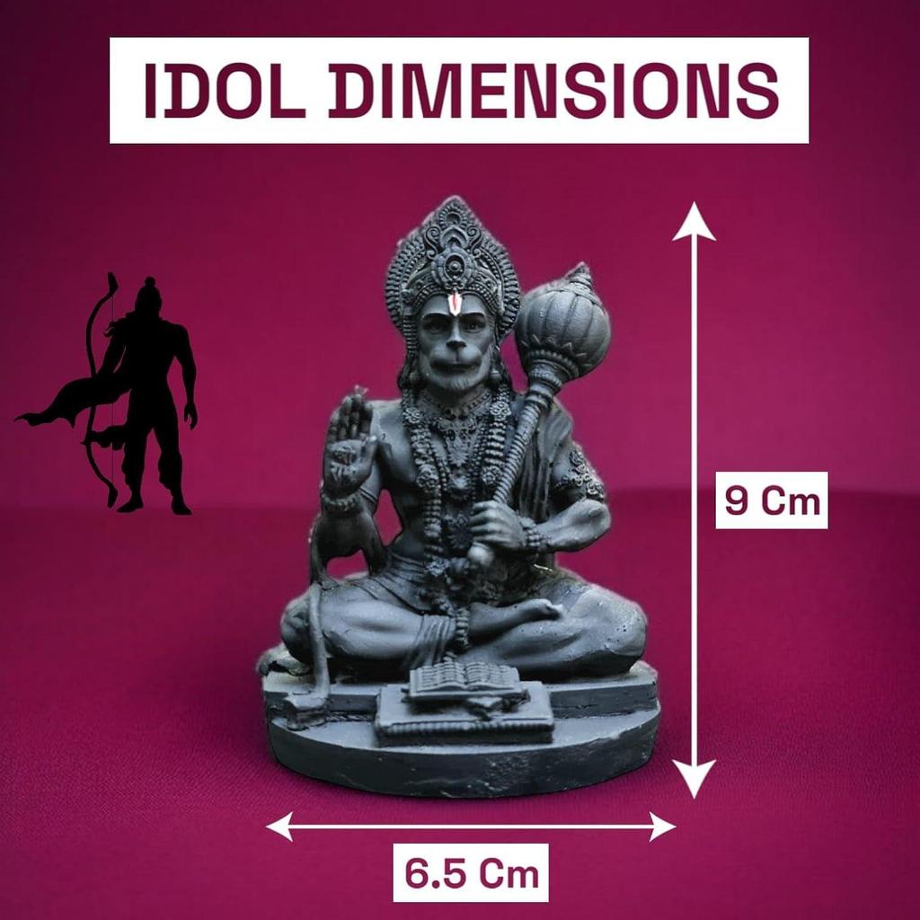 Идол Ханумана Джи из смолы для приборной панели автомобиля, рабочего стола дома и в офисе - Мурти Баджранг Бали для защиты от негативной энергии, удачи