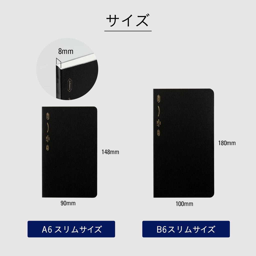 Nitoms STALOGY A6 Тонкий блокнот в клетку Планировщик на 1/2 года Черный SS1020