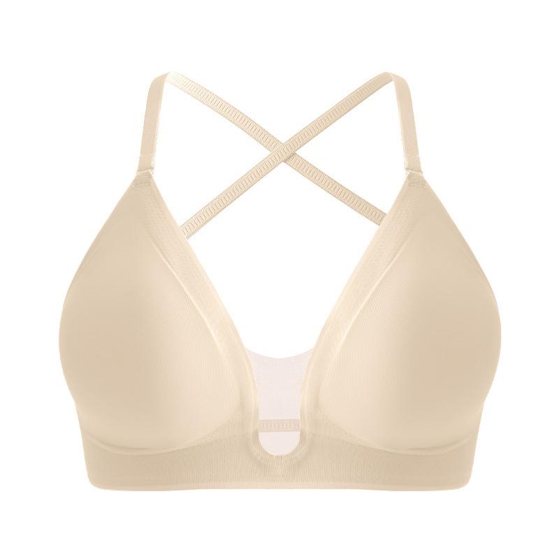 Европейский размер Женское многофункциональное сетчатое нижнее белье U-образной формы Женский бюстгальтер-топ с перекрестной спинкой