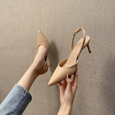 Модные сандалии 8 см с острым носком на тонком высоком каблуке с запахом щиколотки, черная женская обувь для банкетных вечеринок