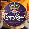 Винтажная металлическая вывеска Royal Crown Whiskey Настенное искусство 7,87 дюйма Круглая Декор для домашнего бара